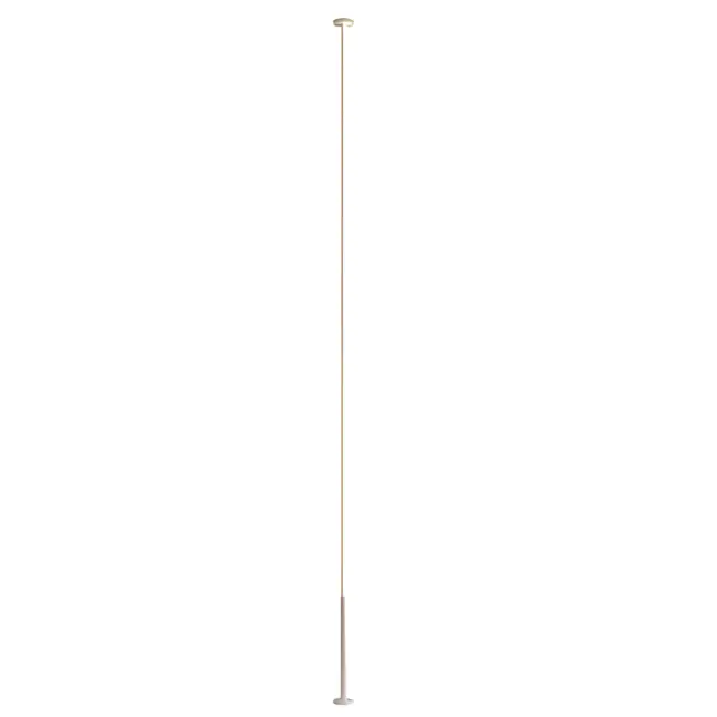 Biała lampa sufitowa Vertical L z listwą LED biegnącą od sufitu do podłogi