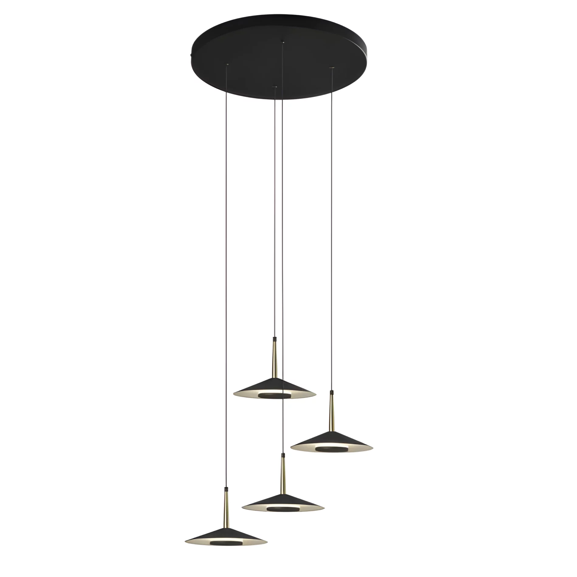 Okrągła lampa wisząca Orion z czterema kloszami LED