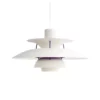 Wisząca lampa PH 5 od Louisa Poulsena w odcieniach bieli i fioletu