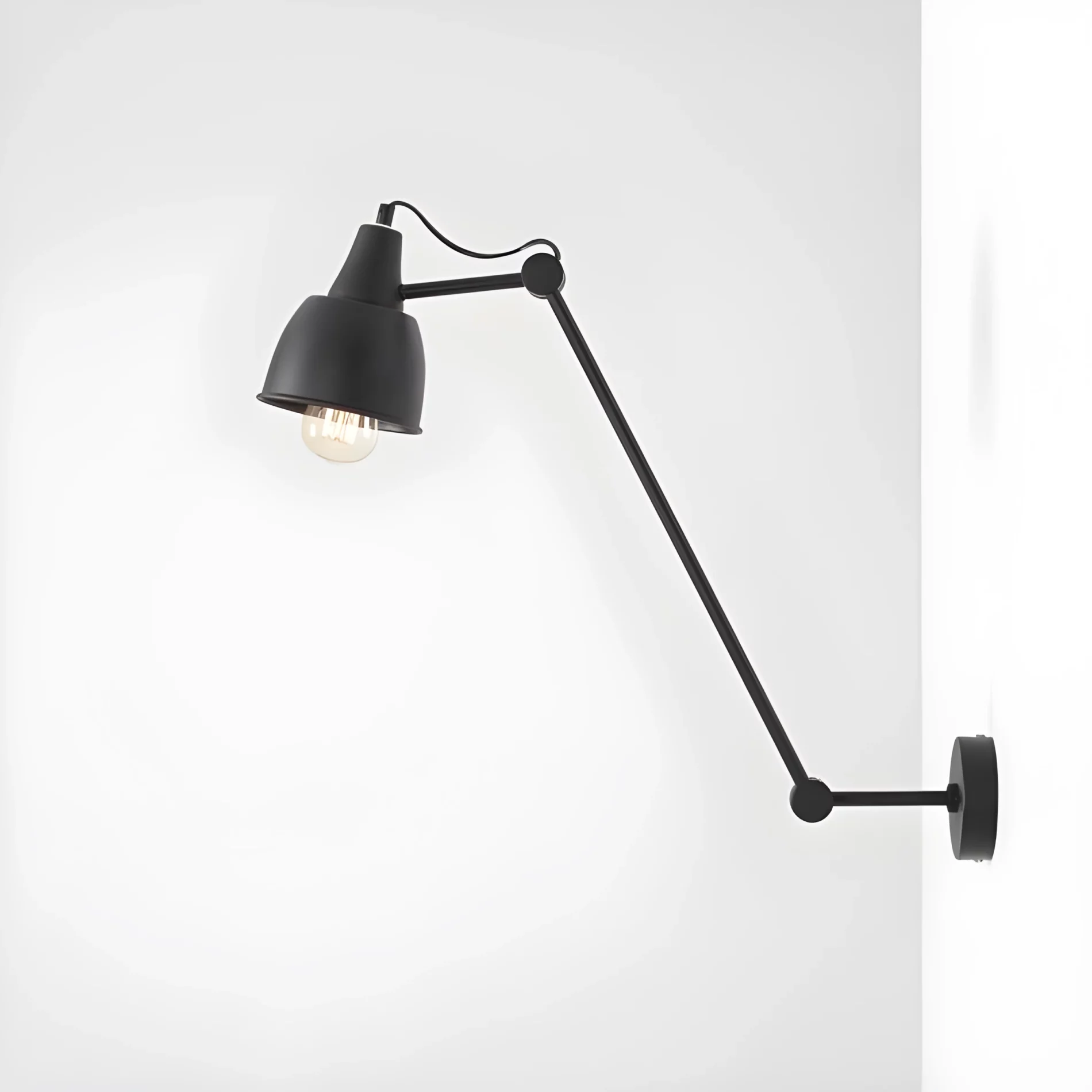 Czarna lampa sufitowa Aida Simply w stylu loft z regulowanym kloszem