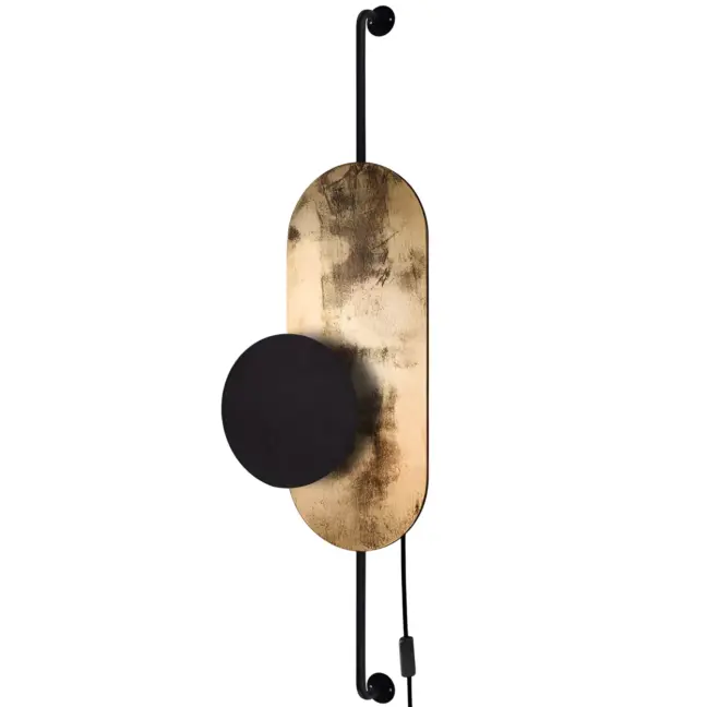 Kinkiet Wheel Lux I w eleganckim połączeniu czerni i złota