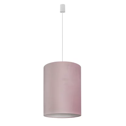 Wisząca lampa Barrel w odcieniu różu z aksamitnym kloszem