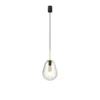 Wisząca lampa szklana Pear S z eleganckimi złotymi akcentami