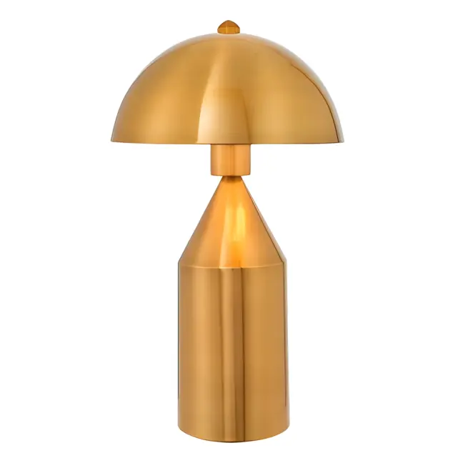 Stylowa złota lampa stołowa Nova w kształcie grzybka