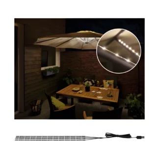 Zestaw 4 lamp LED do parasola ogrodowego, 4 sztuki po 40 cm każda