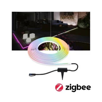Pasek LED Neon Stripe Plug&Shine o długości 10 m, RGB, 24V, kompatybilny z Smart Home Zigbee, wodoodporny (IP67)
