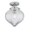 Srebrna lampa sufitowa Cheston z szklanym kloszem i klasą szczelności IP44