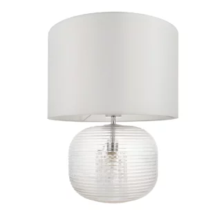 Szklana lampa stołowa Westcombe z białym abażurem