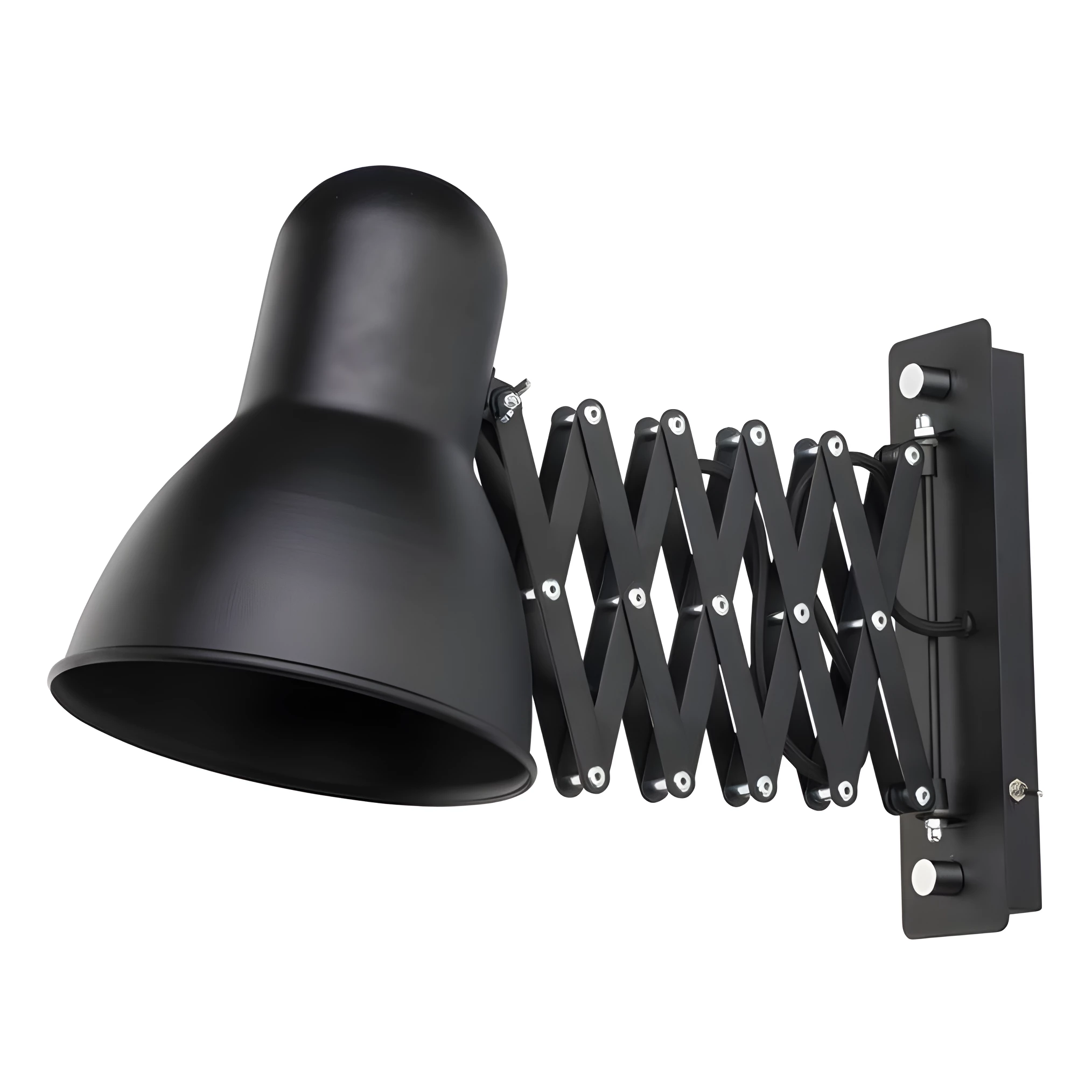 Czarny kinkiet Harmony z wydłużonym ramieniem