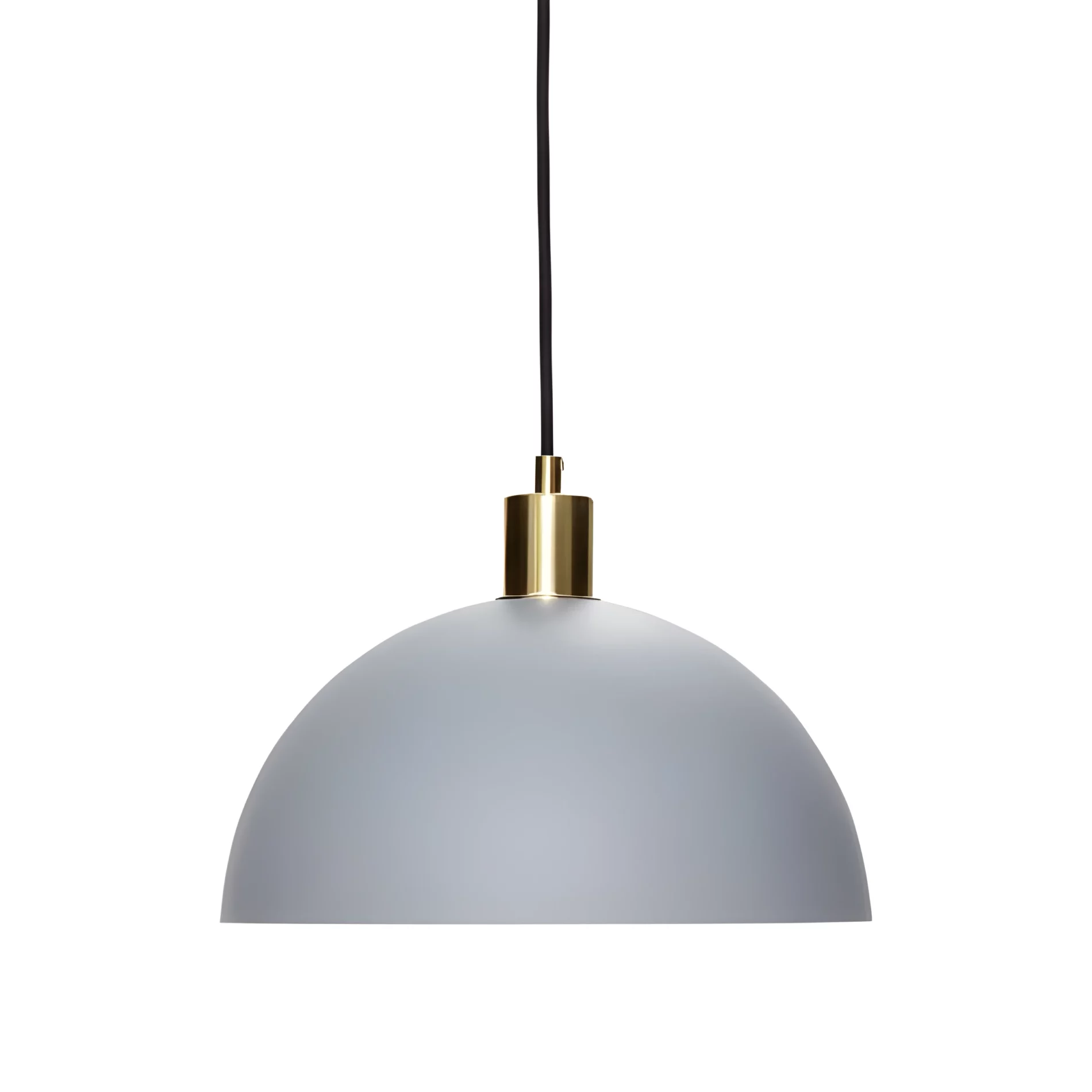 Wisząca lampa Form z szarym kloszem i złotymi detalami