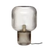 Nowoczesna lampa stołowa Pirum z dymionego szkła