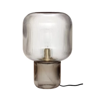 Nowoczesna lampa stołowa Pirum z dymionego szkła