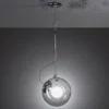 Srebrna wisząca lampa Miconos z kloszem ze szkła