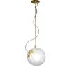 Wisząca lampa Miconos w złotym odcieniu z szklanym kloszem