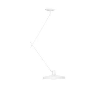 Biała lampa sufitowa Arigato 45 z regulowanym ramieniem