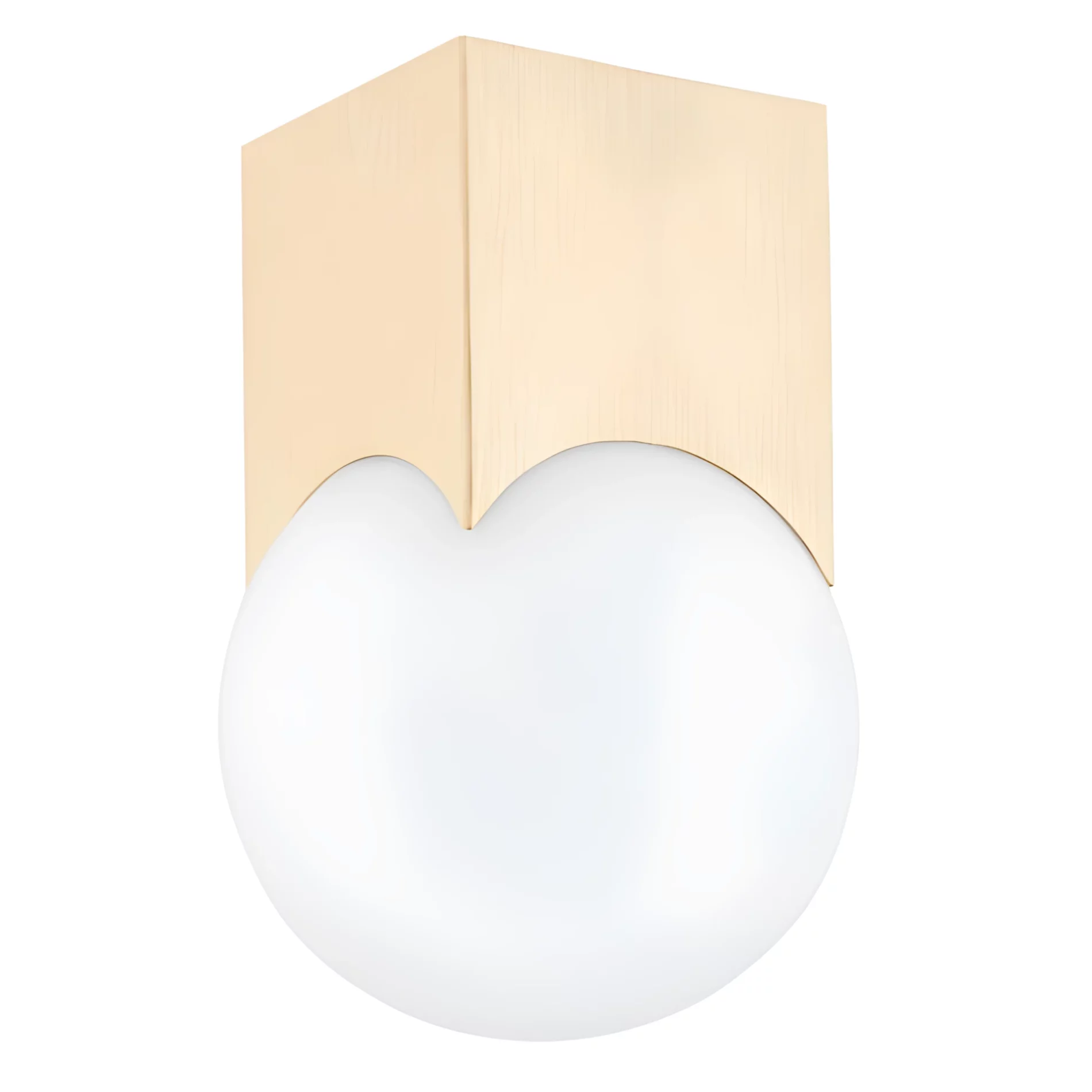 Złota lampa sufitowa Austin M z mleczną kulą
