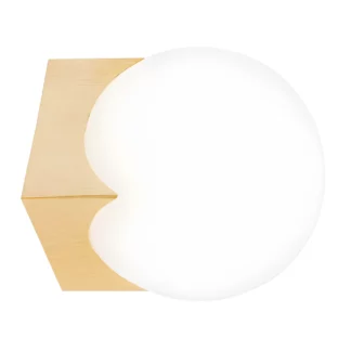 Złota lampa sufitowa Austin S z białą kulą