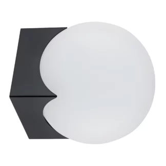 Czarna lampa sufitowa Austin S z szklanym kloszem