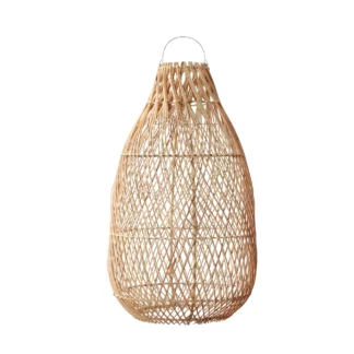 Wisząca lampa Kendi z naturalnego rattanu w stylu boho