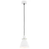 Biała wisząca lampa Beverly z eleganckimi złotymi akcentami