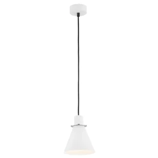 Wisząca lampa Beverly w białym kolorze z srebrnymi akcentami