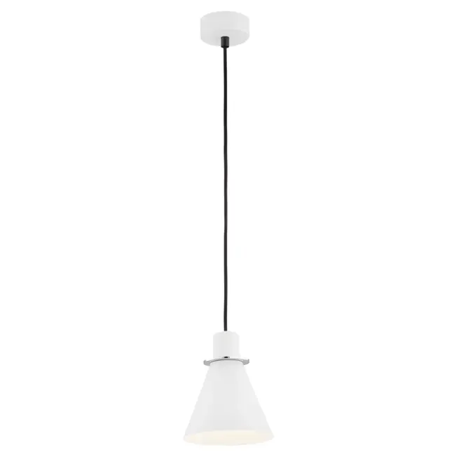 Wisząca lampa Beverly w białym kolorze z srebrnymi akcentami