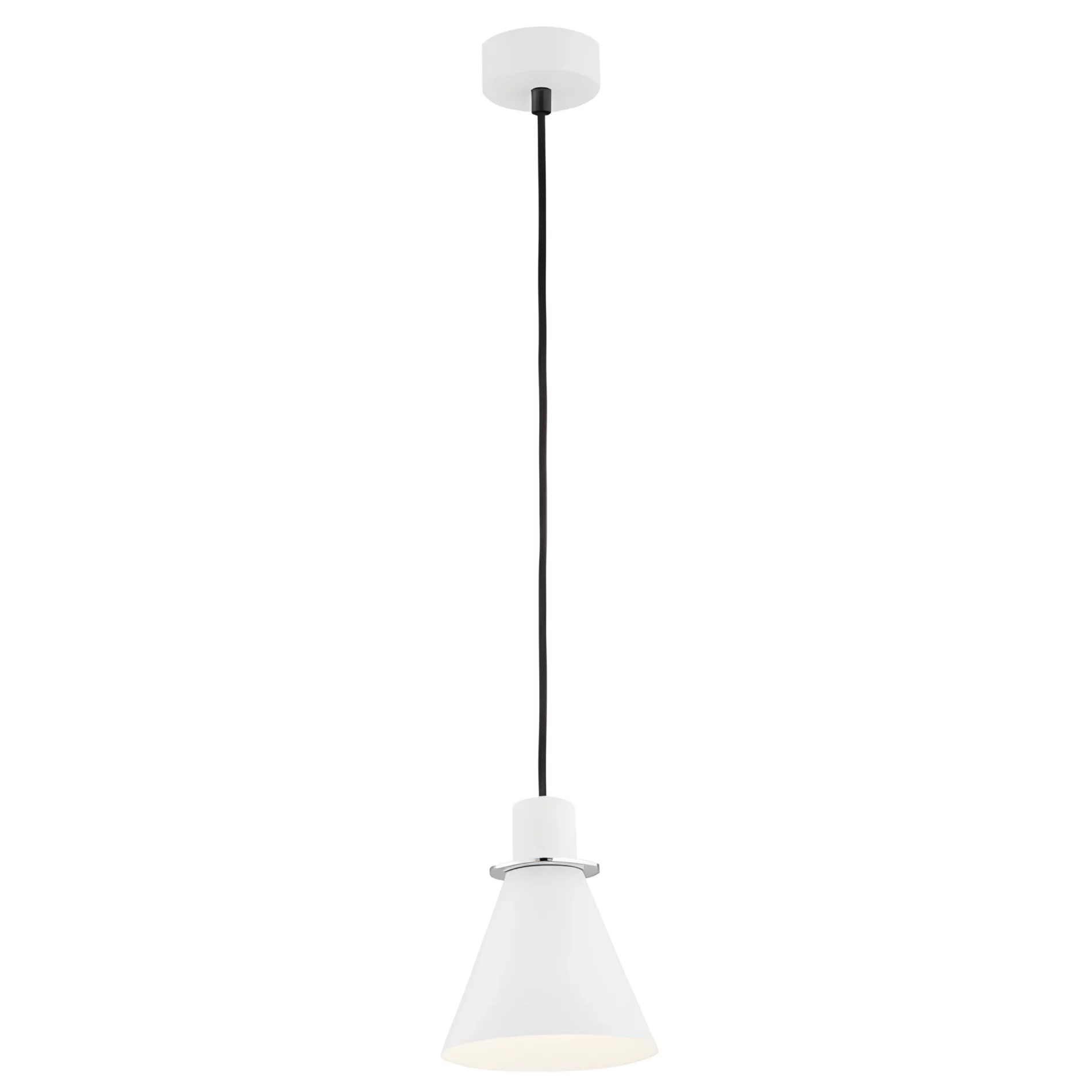 Wisząca lampa Beverly w białym kolorze z srebrnymi akcentami