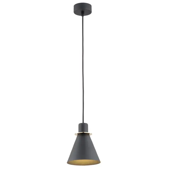 Wisząca lampa Beverly w kolorze czarnym z eleganckimi złotymi akcentami