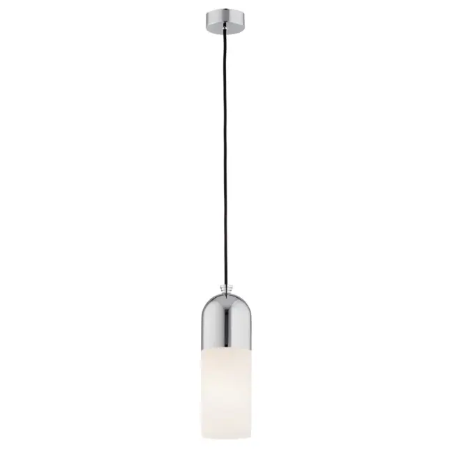 Srebrna wisząca lampa Burgos z kloszem ze szkła