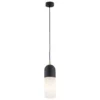 Wisząca lampa Burgos z czarnym wykończeniem i szklanym kloszem