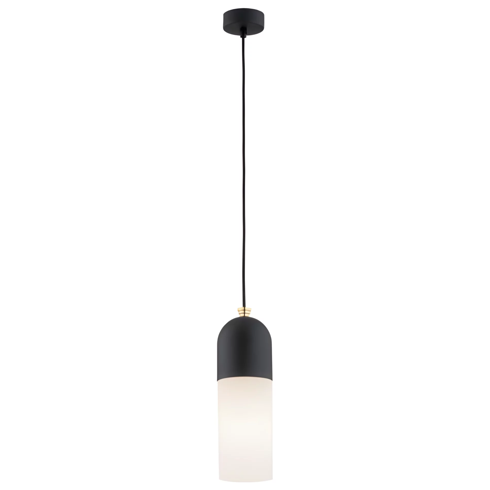Wisząca lampa Burgos z czarnym wykończeniem i szklanym kloszem