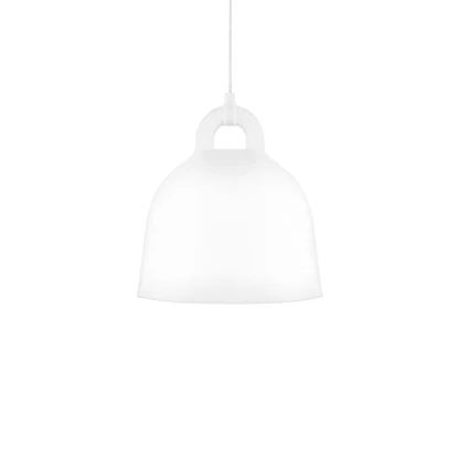 Biała lampa wisząca Bell S
