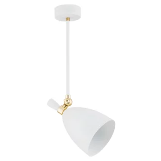Biała sufitowa lampa Charlotte z możliwością regulacji klosza
