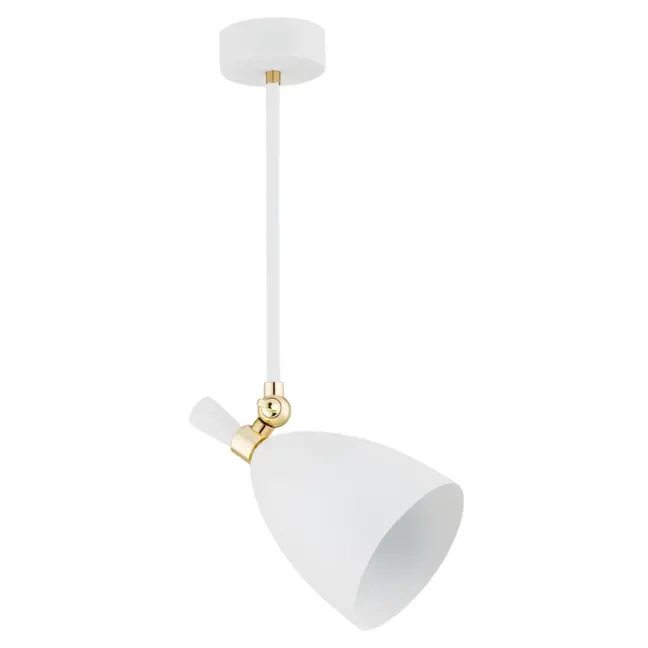 Biała sufitowa lampa Charlotte z możliwością regulacji klosza