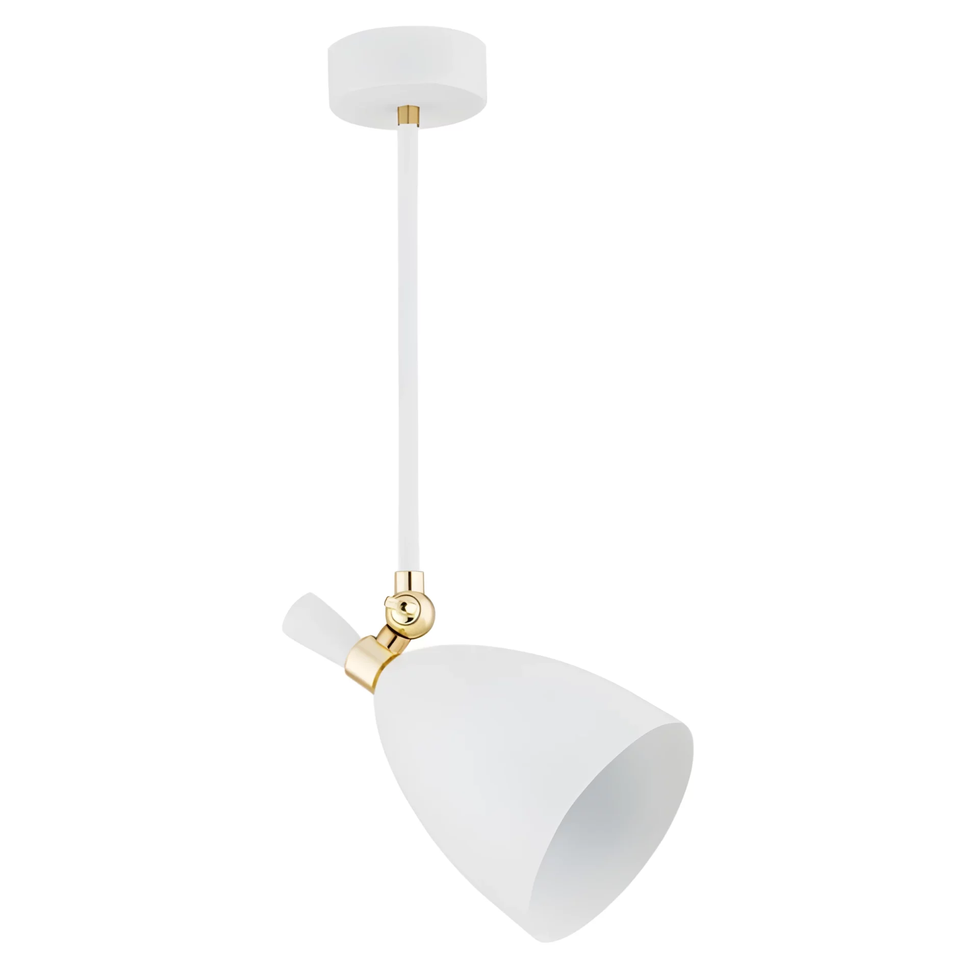 Biała sufitowa lampa Charlotte z możliwością regulacji klosza