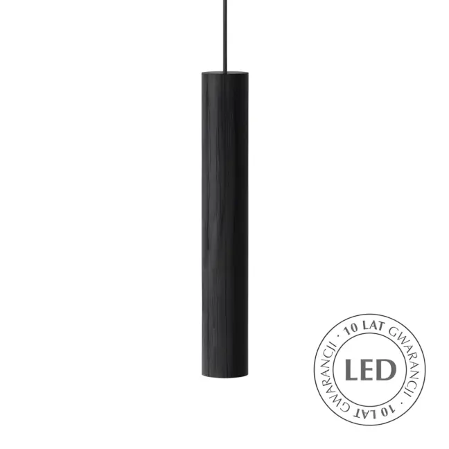 Wisząca lampa Chimes w czarnym kolorze z dębowym wykończeniem