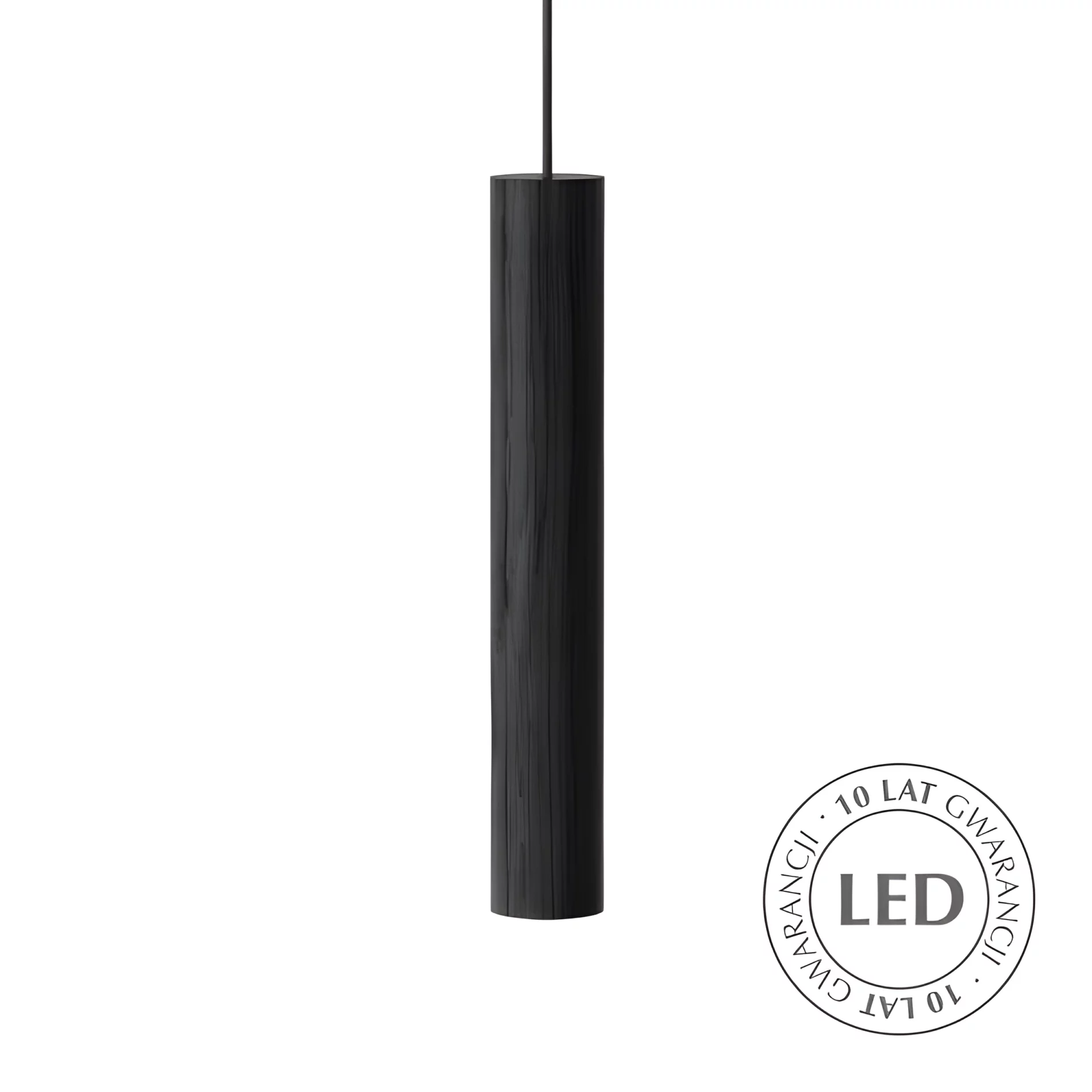 Wisząca lampa Chimes w czarnym kolorze z dębowym wykończeniem