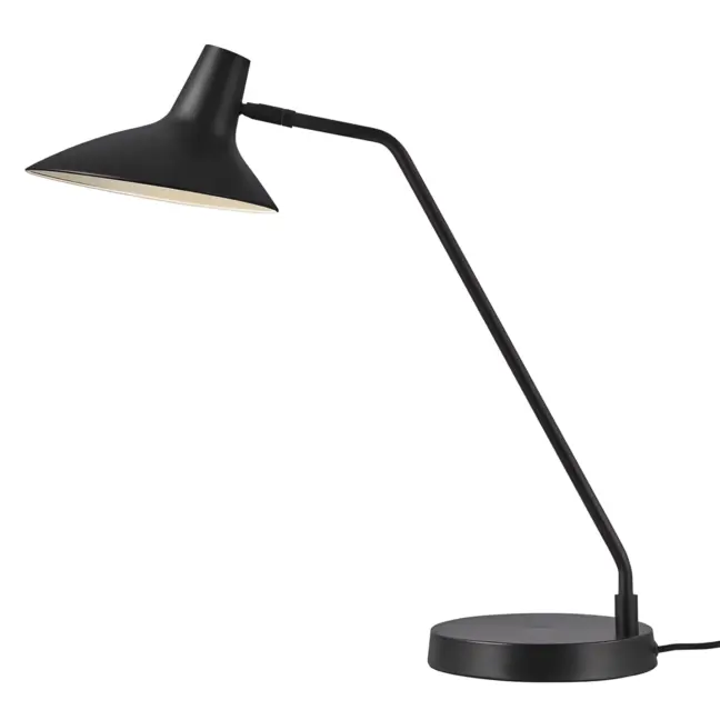 Stylowa lampa biurkowa Darci od DFTP z dużym, regulowanym kloszem