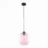 Różowa wisząca lampa Elio z szklanym kloszem
