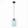 Wisząca lampa Elio z niebieskim kloszem