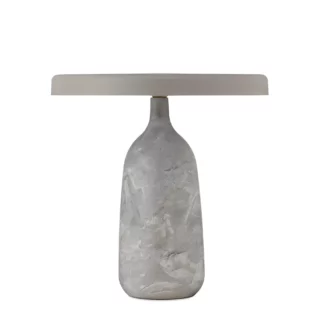Szara lampa stołowa Eddy z podstawą wykonaną z włoskiego marmuru
