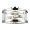 Lampa sufitowa Sutton z szklanym kloszem w srebrnym wykończeniu