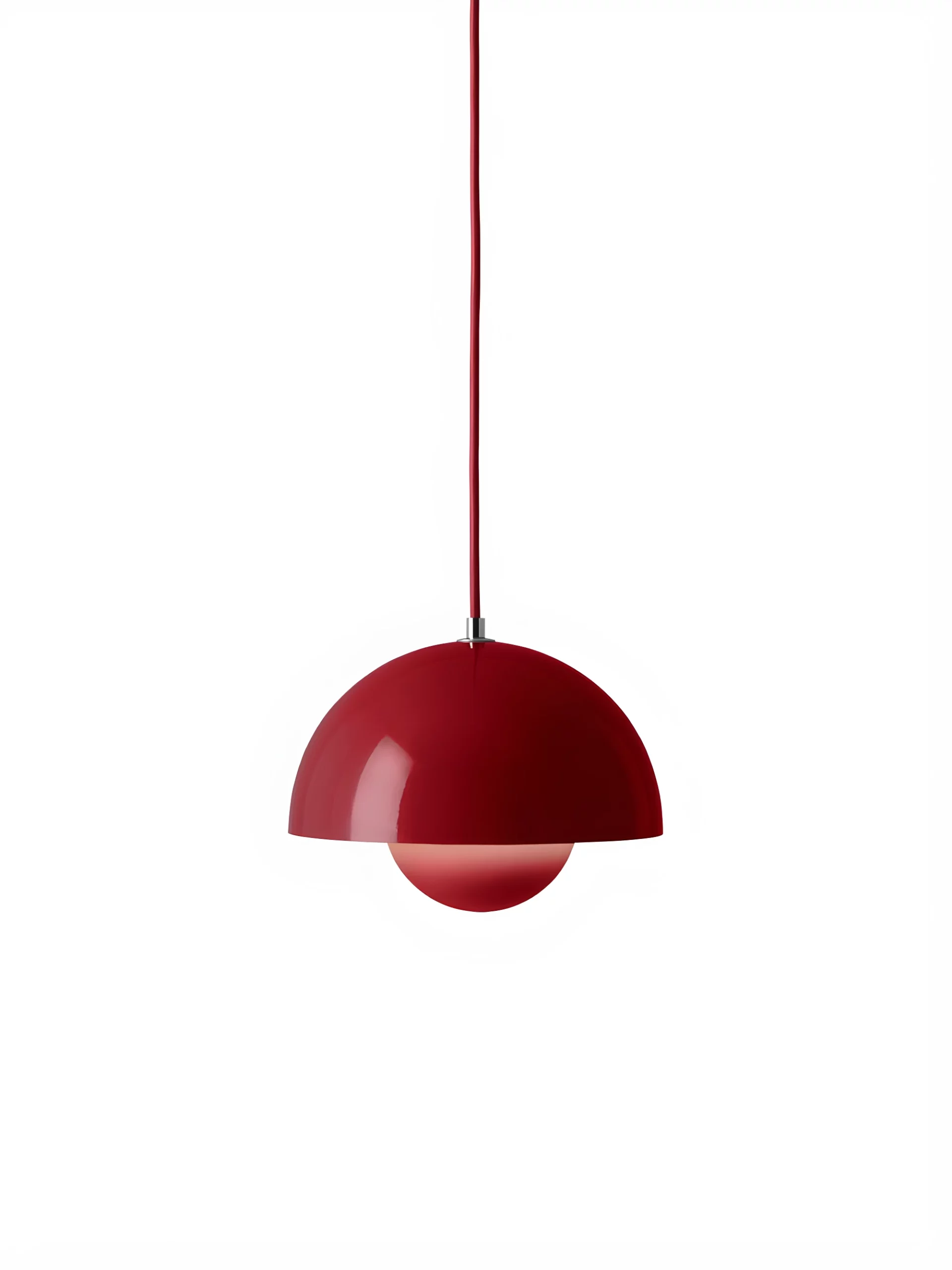 Wisząca lampa Flowerpot VP1 w kolorze Vermillion Red o średnicy 23 cm