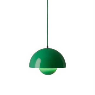 Stylowa wisząca lampa Flowerpot VP1 w kolorze Signal Green o średnicy 23 cm