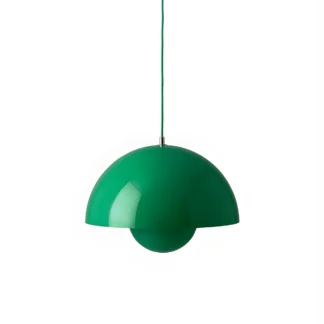 Wisząca lampa Flowerpot VP7 w kolorze Signal Green o średnicy 37 cm