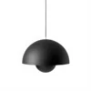 Duża, matowa czarna lampa wisząca Flowerpot VP2 o średnicy 50 cm