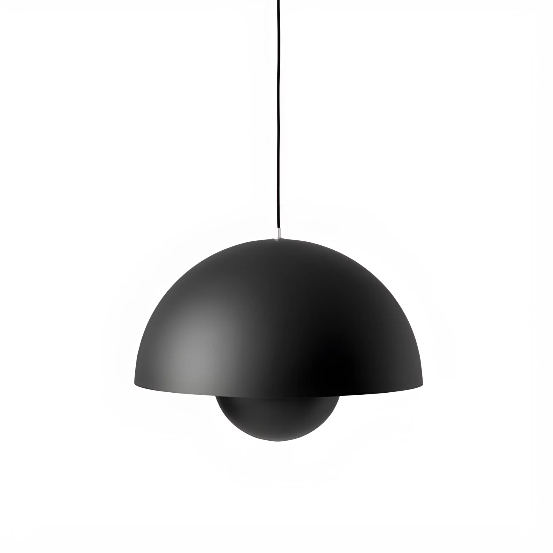 Duża, matowa czarna lampa wisząca Flowerpot VP2 o średnicy 50 cm