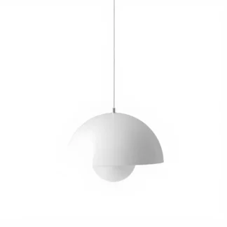 Biała, matowa lampa wisząca Flowerpot VP7 o średnicy 37 cm