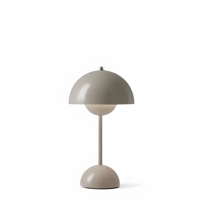 Przenośna lampa stołowa Flowerpot VP9 w odcieniu beżowej szarości