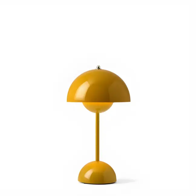 Musztardowa lampa stołowa Flowerpot VP9 zasilana przez USB